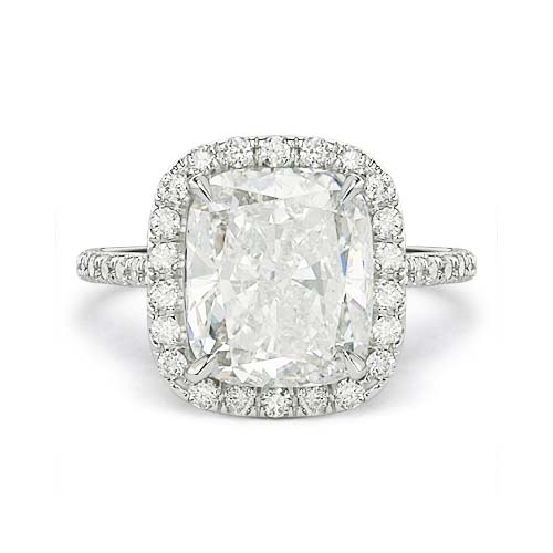 79 G VS1 CUSHION CUT DIAMOND ENGAGEMENT RING 14k WG PAVE  